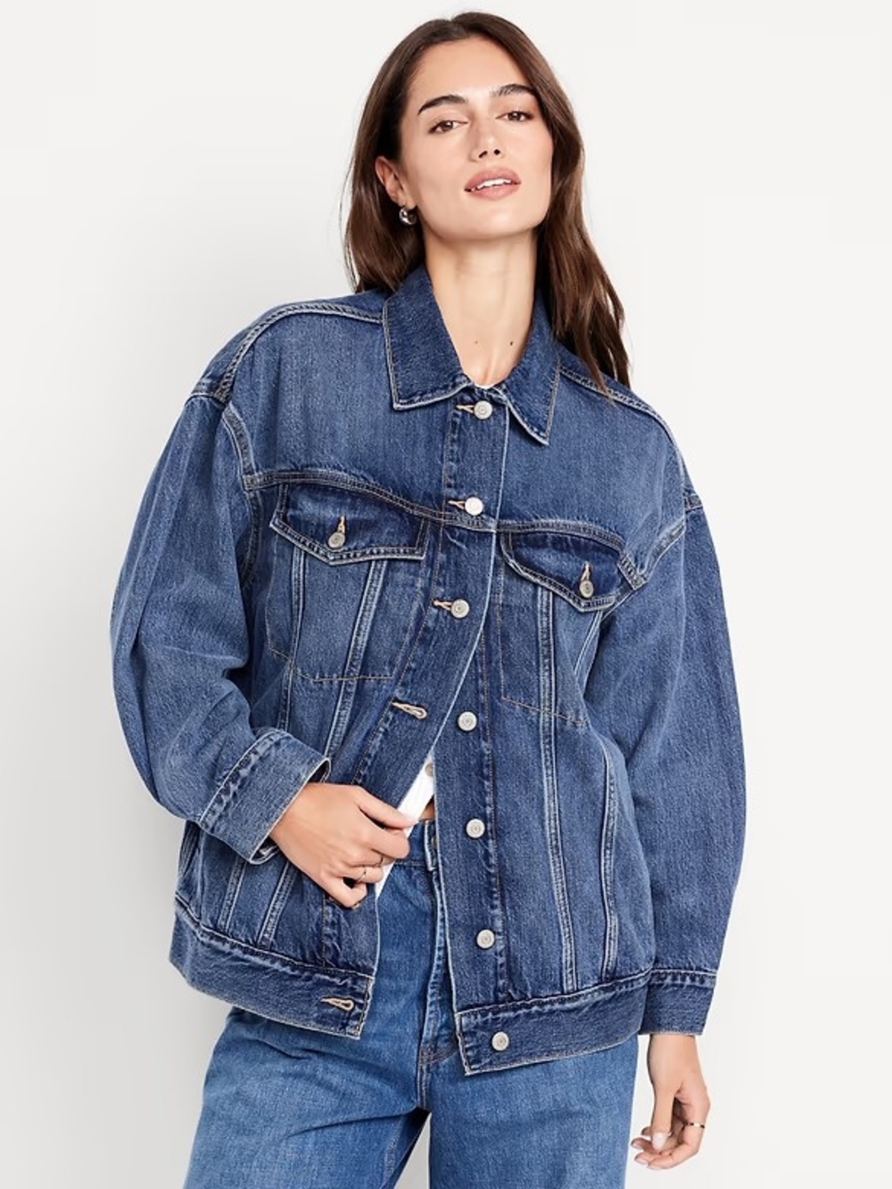 Old Navy Blue Oversized Denim Jean Jacket